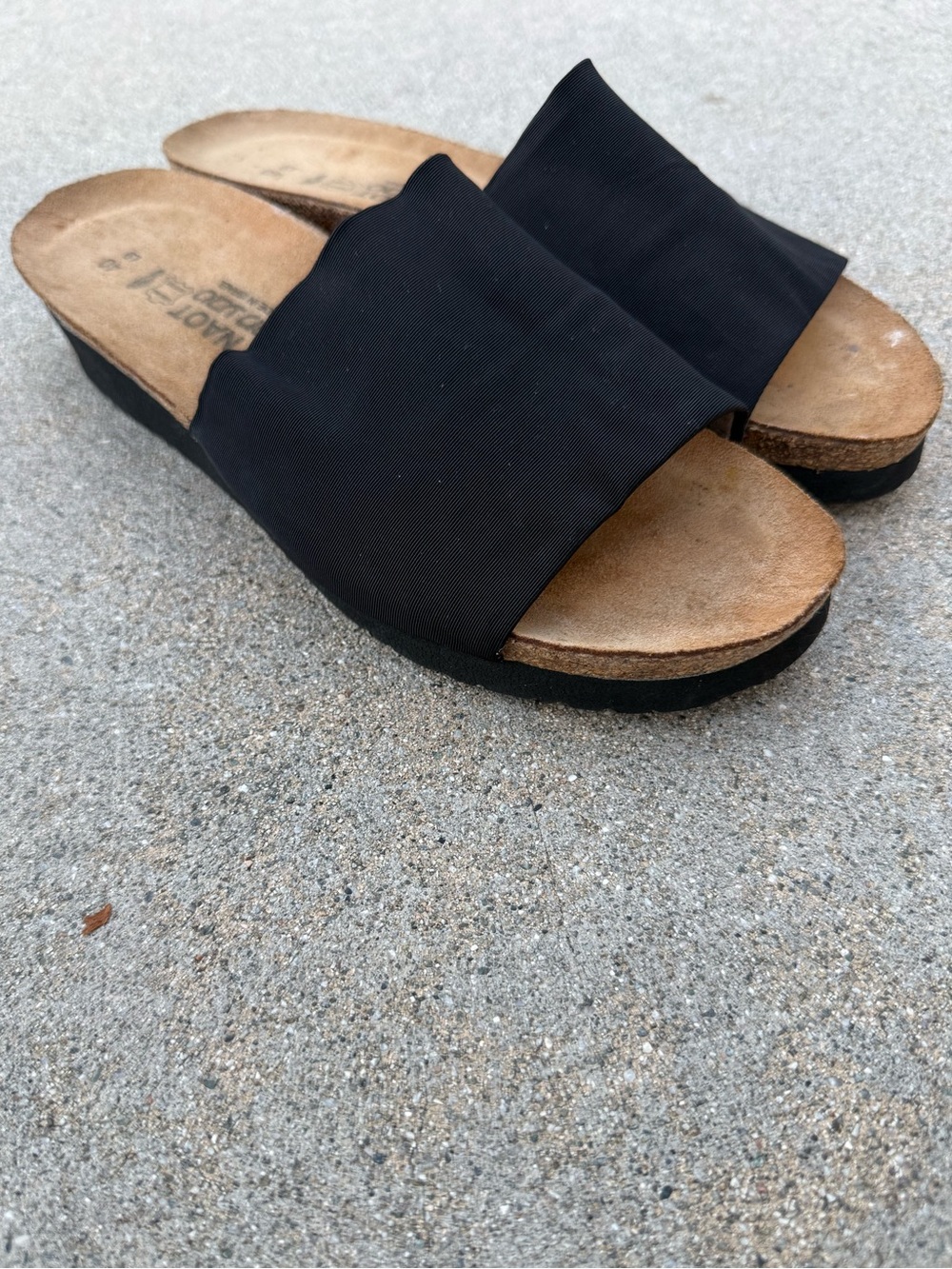 Naot Alana sandals black stretch slide 9-9.5
